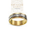 14k Two Tone Gold Ani L'Dodi Spinner Solid Spinning Band Wedding Ring
